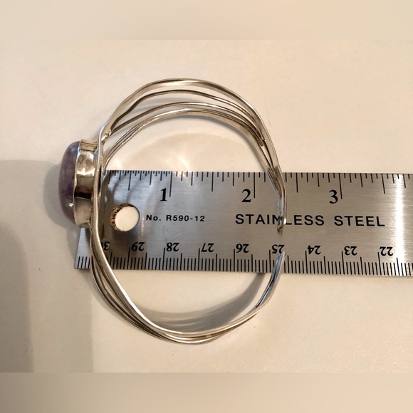 💜Sterling Silver Handcrafted Charoite Cuff Bracelet - Picture 9 of 13